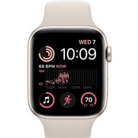 Apple Watch SE 2 44 мм (алюминиевый корпус, звездный свет/звездный свет, спортивный силиконовый ремешок M/L) Image #2