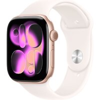 Apple Watch Series 11 46 мм (алюминиевый корпус, розовое золото/легкие румяна, спортивный силиконовый ремешок M/L) Image #1