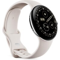 Google Pixel Watch 4 45 мм (глянцевый серебристый/фарфор, спортивный силиконовый ремешок) Image #2