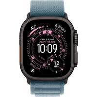 Apple Watch Ultra 3 LTE 49 мм (титановый корпус, черный/голубой, текстильный ремешок размера M) Image #2